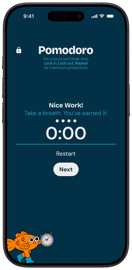 Pearl Pomodoro session screen
