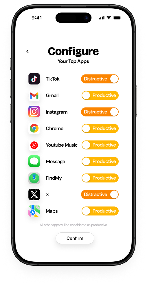 Pearl top apps configuration screen