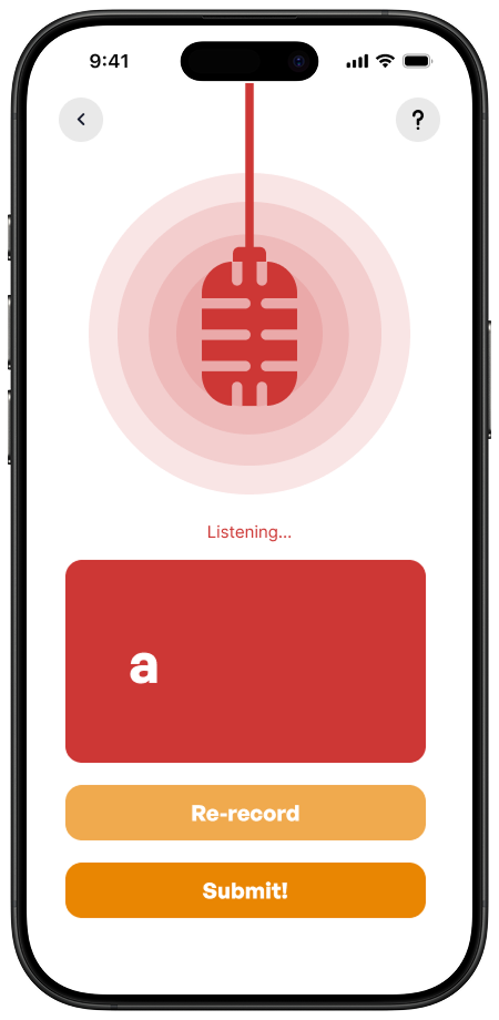 Brainteaser listening screen